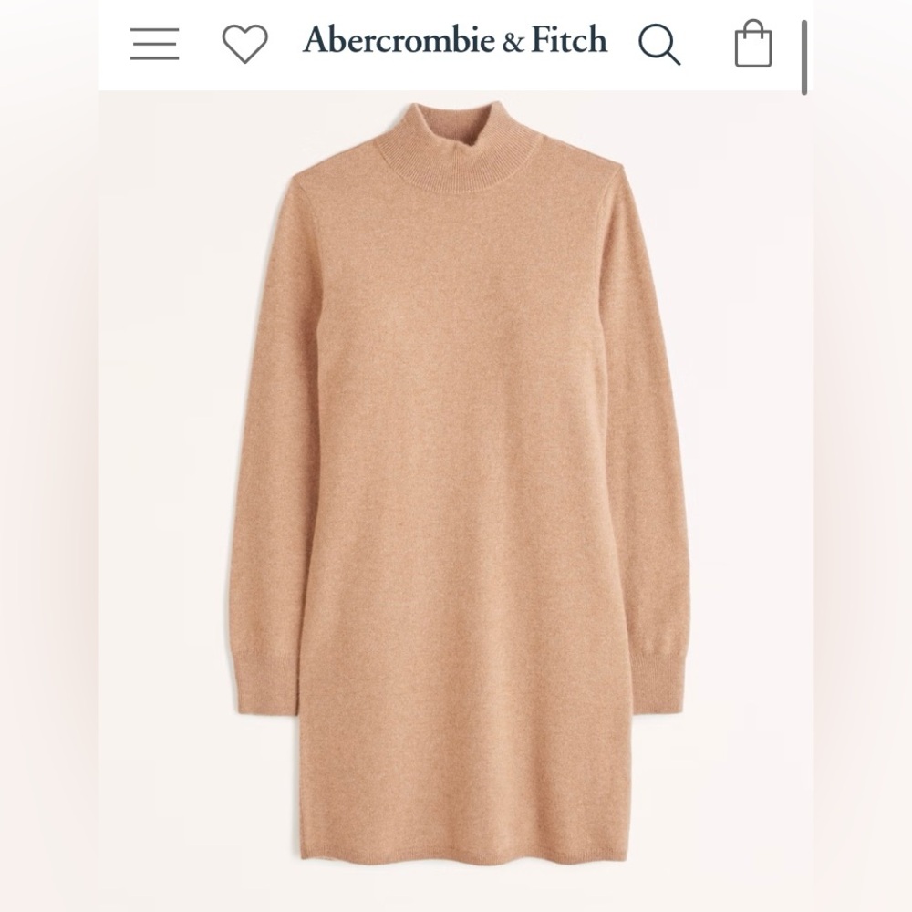 Cashmere Blend Mockneck Mini Sweater Dress